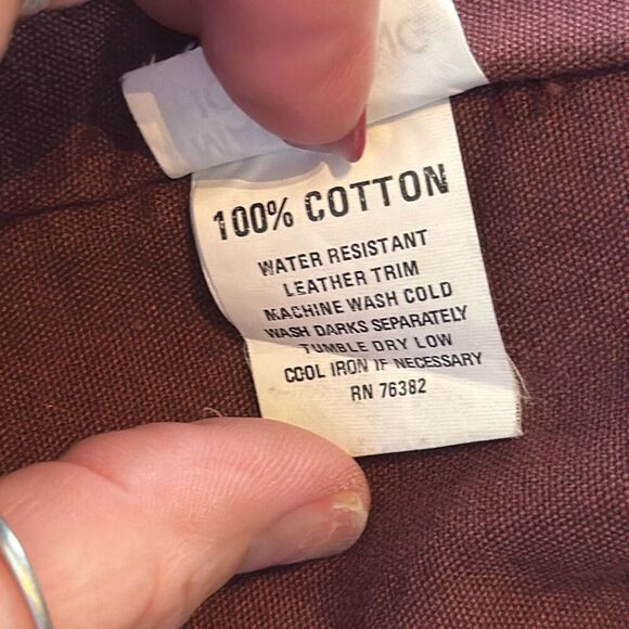 Timberland Weathergear Mens Burgundy Canvas Barn Chore Coat Jacket Size L Large - Picture 12 of 13